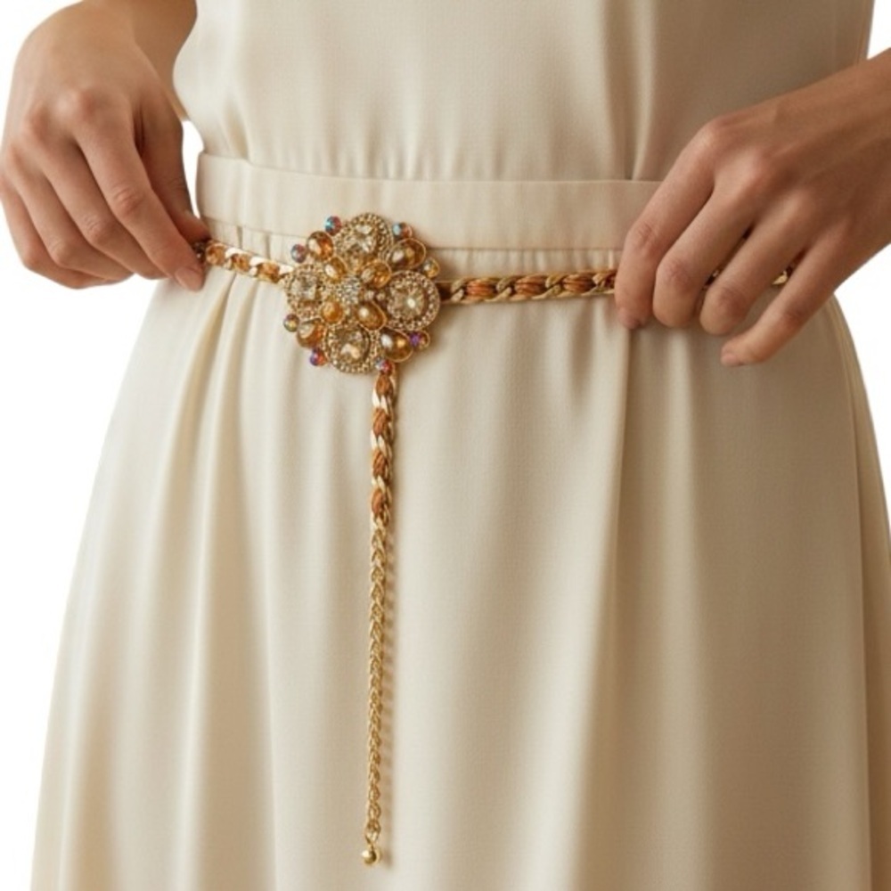 Jeweled & Rhinestone Statement Chain Belt NWT